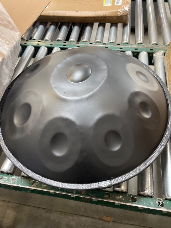 Photo 1 of 440HZ Tambourine drum in 22inch D Minor 9Notes, 10Notes, 12Notes Steel Tongue Hand Pan Drum instrument with Soft Hand Pan Bag, hand pan Mallet,Hand pan Stand,Dust-free Cloth (Black 10 notes hand pan)