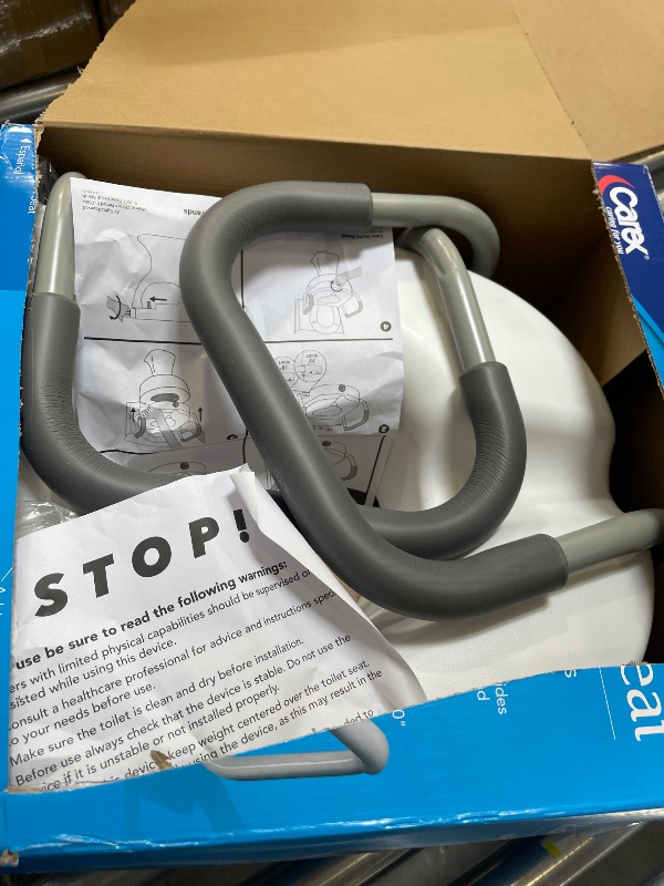 Photo 1 of Carex E-Z Lock Raised Toilet Seat With Handles, 5" Toilet Seat Riser with Arms, Handicap Raised Toilet Seat For Seniors and Elevated Toilet Seat