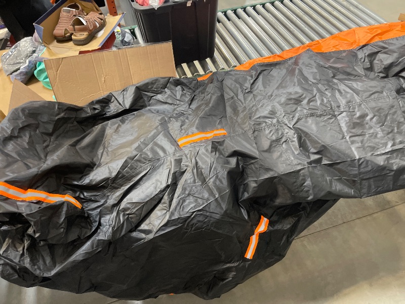 Photo 1 of 300D Heavy Duty Motorcycle Cover, SECELES All Season Durable Waterproof Outdoor Protection Scooter Cover 4 Reflective Tape Lock-Holes fits up to 86" Yamaha Honda Harley Suzuki (XXL: 86" x 37" x 50")