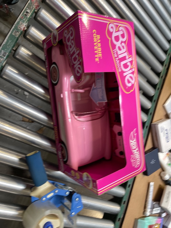 Photo 1 of Barbie Hot Wheels RC Corvette from The Movie, Full-Function Remote-Control Toy Car Holds 2 Dolls