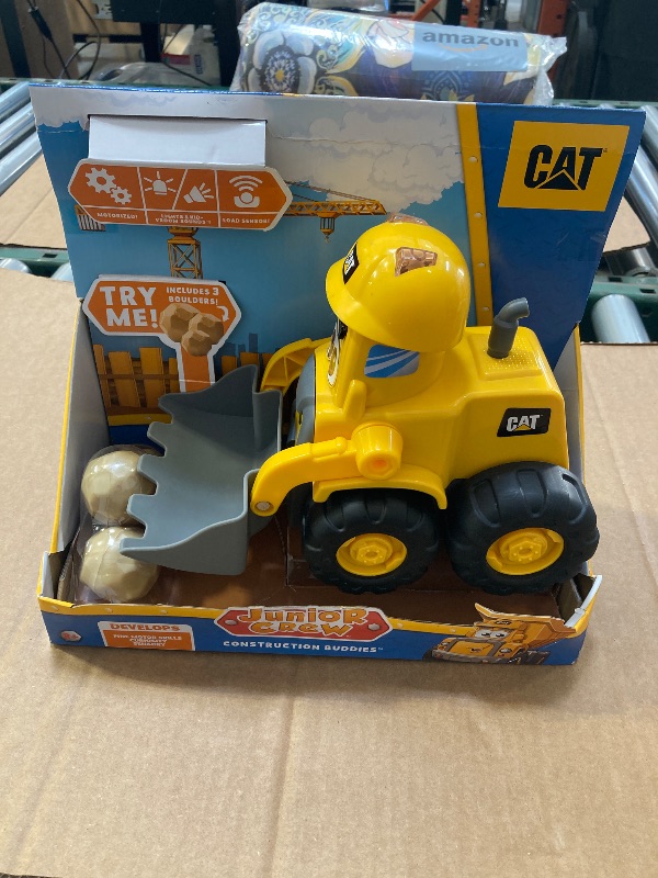 Photo 1 of CAT Construction Toys, Front Loader Toy - Interactive Forward & Back Motion, Lights & Sounds, Animated Face - Batteries & Play Rocks Included - Ages 2+