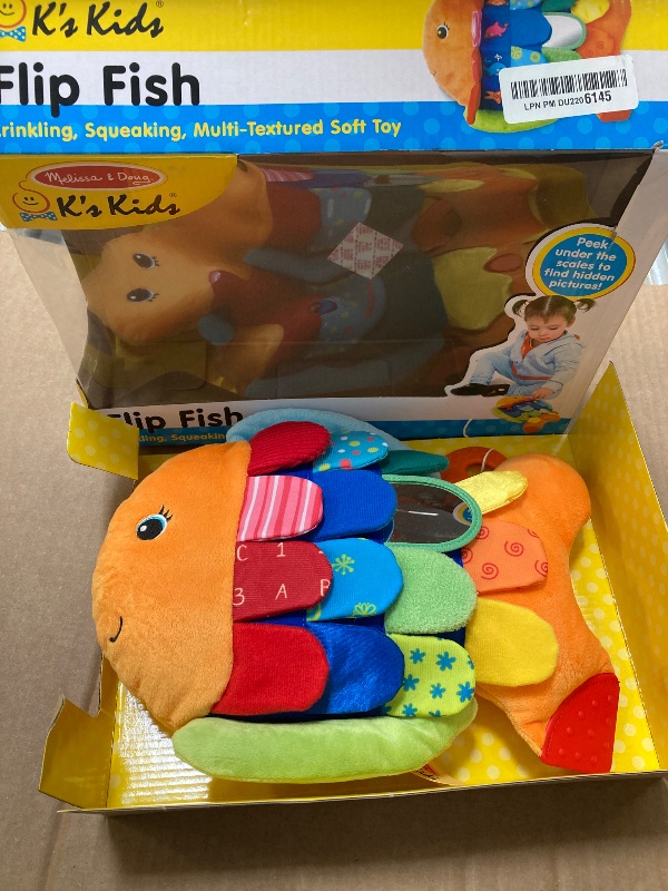 Photo 1 of Melissa & Doug Flip Fish Soft Baby Toy Sensory Tummy Time Toys, Soft Fabric Tag Toy For Babies, Infants