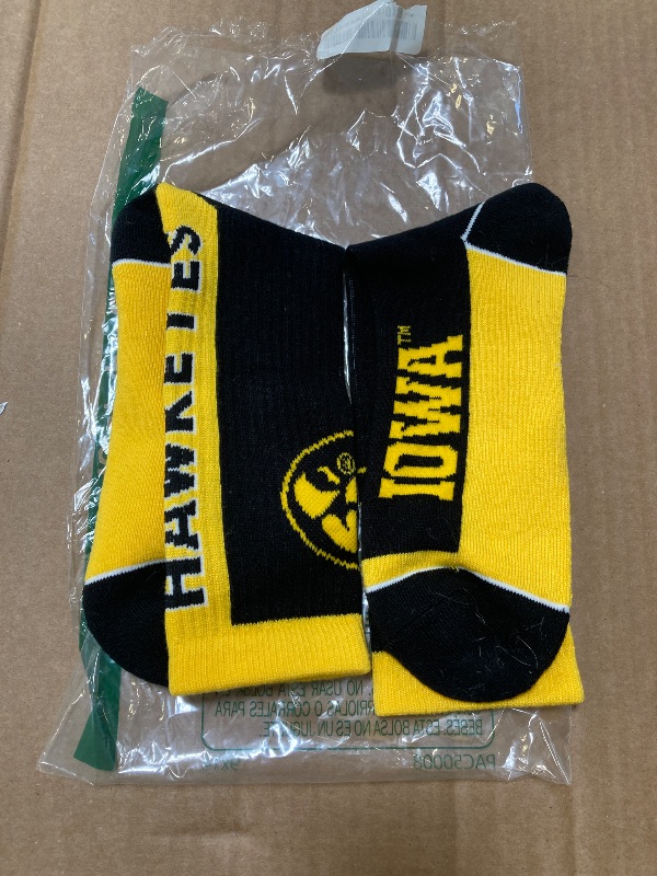 Photo 1 of For Bare Feet NCAA IOWA HAWKEYES MVP Crew Sock Team Color Large