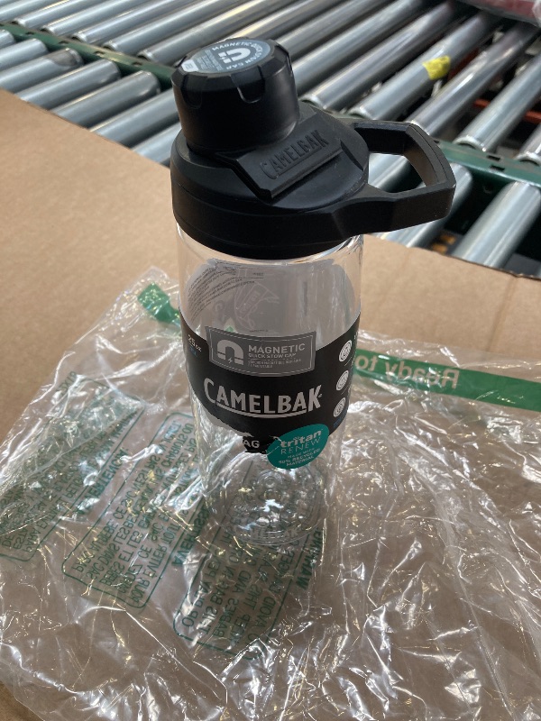Photo 1 of CamelBak Chute Mag BPA Free Water Bottle with Tritan Renew - Magnetic Cap Stows While Drinking, 25oz, Clear