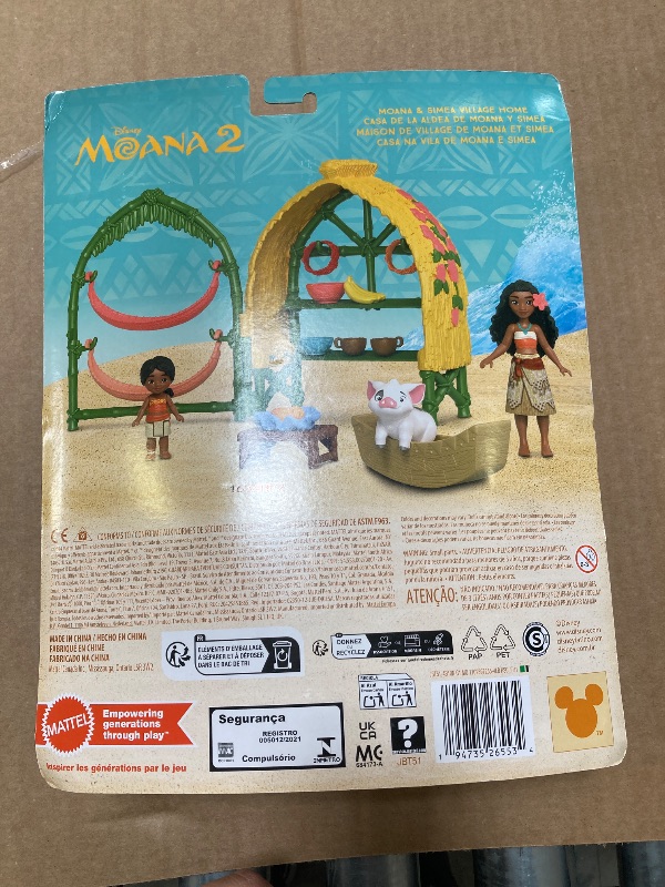Photo 1 of Mattel Disney Moana 2 Toys, Moana & Simea Village Home Playset with 2 Small Dolls, Pua Figure & 15 Accessories