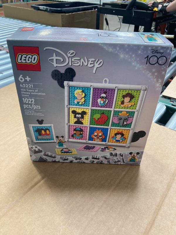 Photo 1 of LEGO Disney Classic 100 Years of Disney Animation Icons 43221 Buildable Disney Toy with Mickey Mouse Minifigure, Classic Disney Wall Art, Fun Toys for Kids Ages 6+