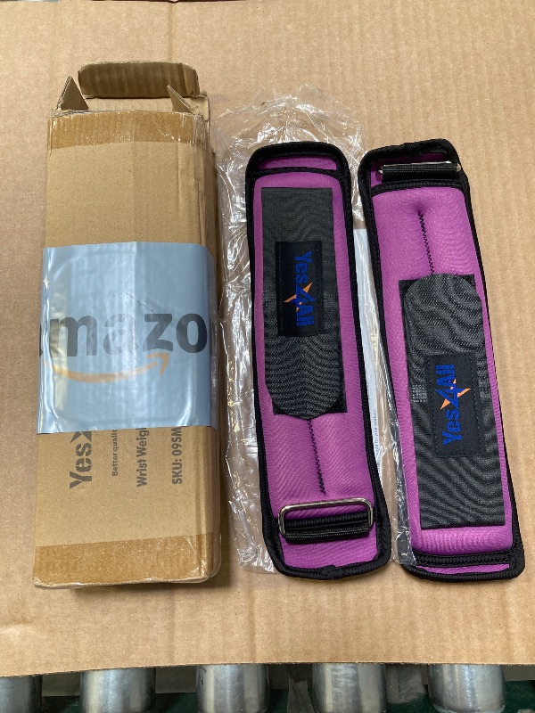 Photo 1 of Yes4All Wrist & Ankle Weights Pair 1lb -10lbs for Women, Men - Adjustable Strap - Walking, Jogging, Pilates, Gym Fitness Workout (1.5 lbs x2, Purple)