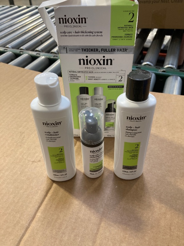Photo 1 of Nioxin Scalp + Hair Thickening System 2 | For Natural Hair with Progressed Thinning | Boost Hair Density with Niacinamide & Biotin | Trial Size | 1 Month Supply