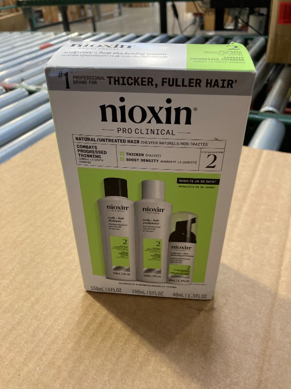 Photo 1 of Nioxin Scalp + Hair Thickening System 2 | For Natural Hair with Progressed Thinning | Boost Hair Density with Niacinamide & Biotin | Trial Size | 1 Month Supply