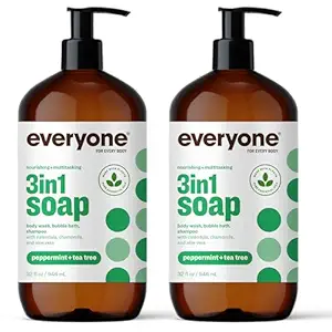 Photo 1 of Everyone Nourishing 3 In 1 Soap , 32 Ounce (Pack of 2), Body Wash, Bubble Bath, Shampoo, Peppermint Tea tree 