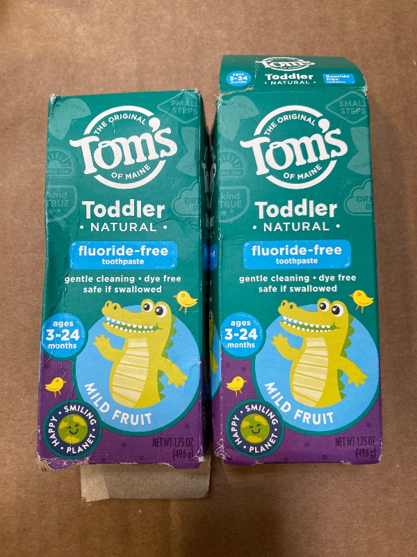 Photo 1 of Tom's of Maine Fluoride-Free Toddler Training Toothpaste, Mild Fruit, 1.75 oz. 2-Pack