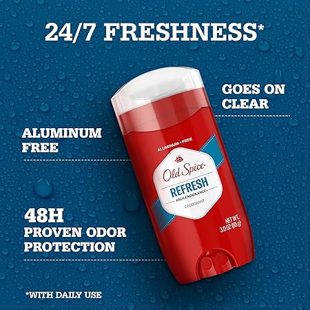 Photo 1 of Old Spice High Endurance Deodorant for Men, Aluminum Free, 24/7 Odor Protection, Refresh Scent, 3 oz (Pack of 2)