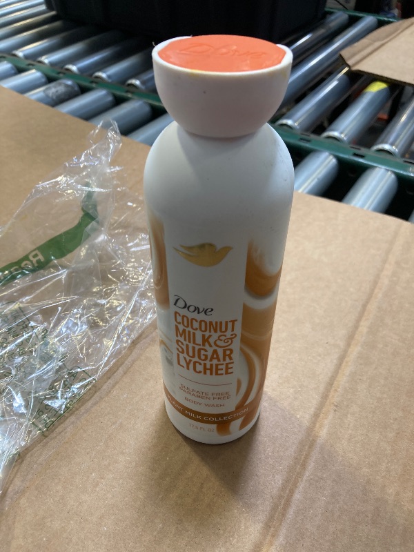 Photo 1 of Dove Plant Milk Cleansing Body Wash Coconut & Lychee for Moisturized Skin Gentle Cleanser, No Sulfate Cleansers or Parabens, 98% Biodegradable 17.5 fl oz