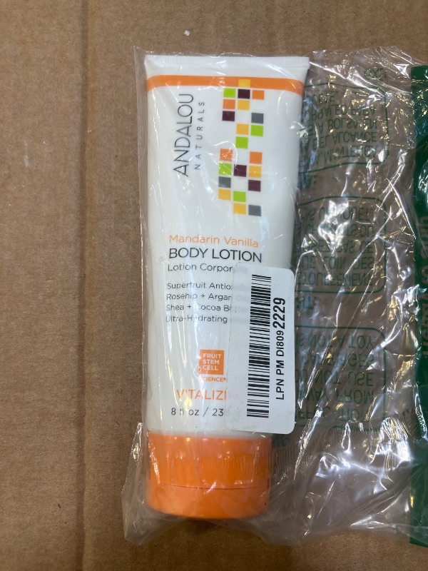 Photo 1 of Andalou Naturals Vitalizing Body Lotion, Mandarin Vanilla Body Moisturizer, 8 Oz, Shea Butter, Cocoa Butter, Argan Oil, Rosehip Oil & Aloe Vera, Vegan