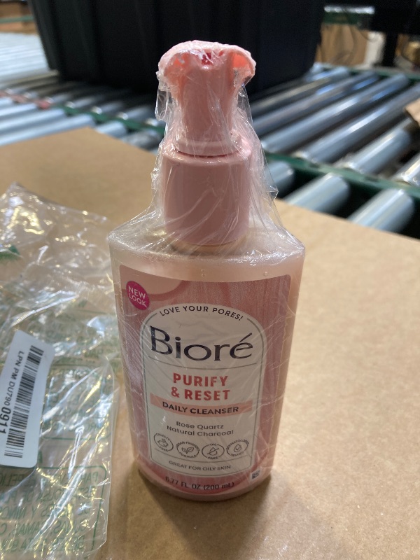 Photo 1 of Bioré Rose Quartz + Charcoal Daily Purifying Cleanser, Oil Free Facial Cleanser Energizes Skin, Dermatologist Tested and Cruelty Free, 6.77 oz