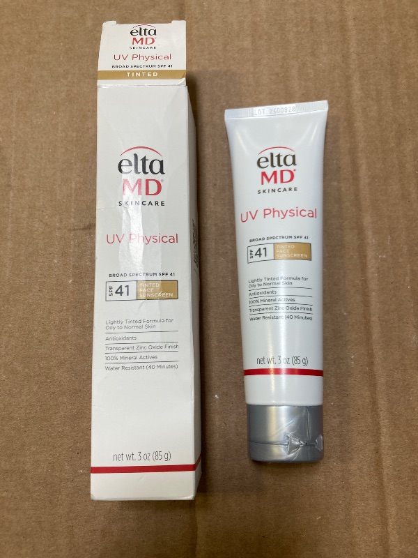 Photo 1 of EltaMD UV Physical Tinted Mineral Sunscreen for Face - SPF 41 Tinted Sunscreen for Face, 100% Mineral Actives for Sensitive Skin, 3.0 oz Tube