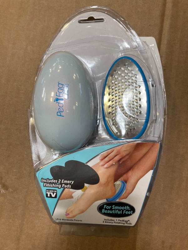 Photo 1 of PedEgg Classic Callus Remover, As Seen On TV, New Look, Safely and Painlessly Remove Tough Calluses & Dry Skin to Reveal Smooth Soft Feet, 135 Precision Micro-Blades, Traps Shavings Mess-Free