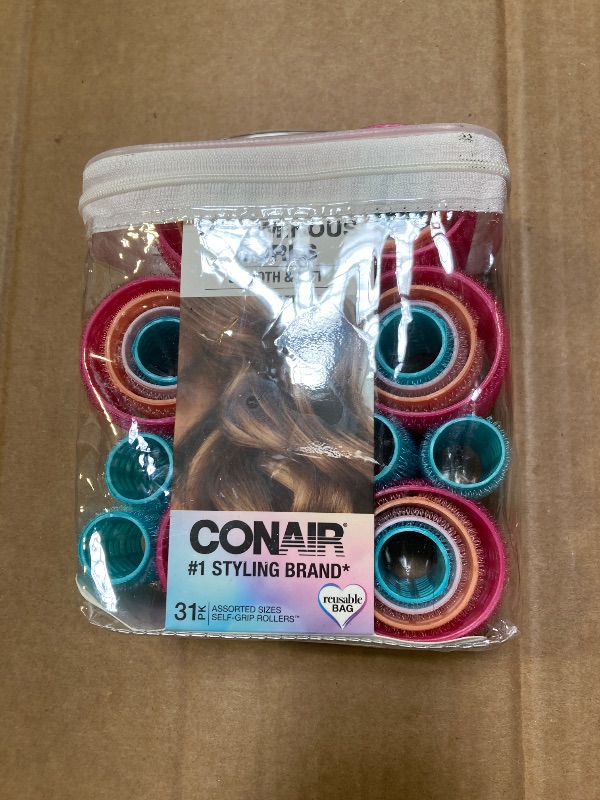 Photo 1 of Conair Heatless Curlers- heatless curls overnight - Hair Rollers for Lift & Volume - Assorted Sizes and Colors - Velcro Rollers - 31 Count w/storage case