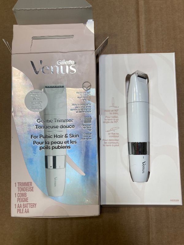 Photo 1 of Gillette Venus Intimate Grooming Womens Electric Razor, Bikini Trimmer for Pubic Hair and Skin, Includes 1 Womens Razor, 1 Comb, 1 AA Battery