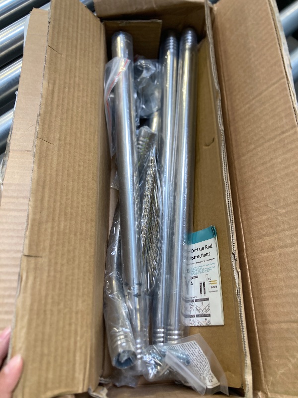 Photo 1 of Corner Shower Curtain Rod Adjustable Stainless Steel L Shaped Rack Drill Free Install for Bathroom, Bathtub, Clothing Store (35.5"-51.2" x 35.5"-51.2")
