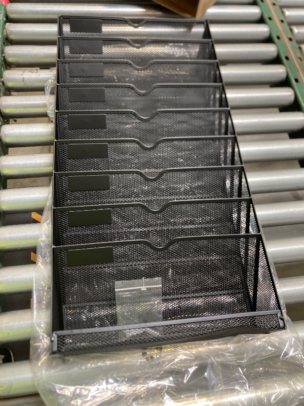 Photo 1 of DALTACK Wall File Holder 10 Tier Hanging Wall File Organizer, for Papers Mails Folders Clipboard Magazine Organization, for Office Home, Mesh Metal, Black
