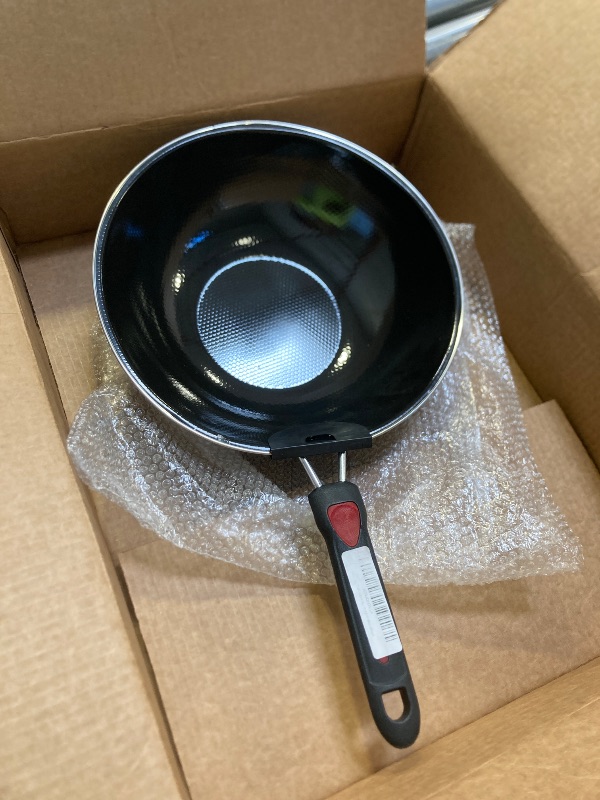 Photo 1 of Carbon Stee Wok Flat Bottom Stir Fry Pans,wok pan,woks,woks pan 11.8 Inch Black (Flower Black)

