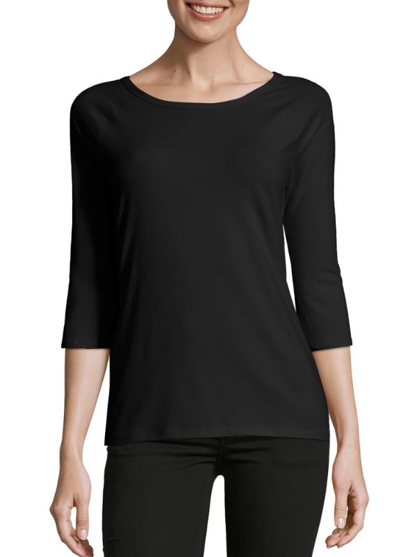 Photo 1 of Hanes Women's Raglan Sleeve T-Shirt Black L
