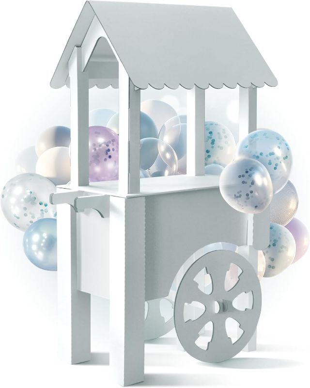 Photo 1 of Cardboard Candy Cart for Parties - Dessert Display on Wheels - Party Decoration for Birthdays, Weddings, Baby Showers, and Bridal Parties
