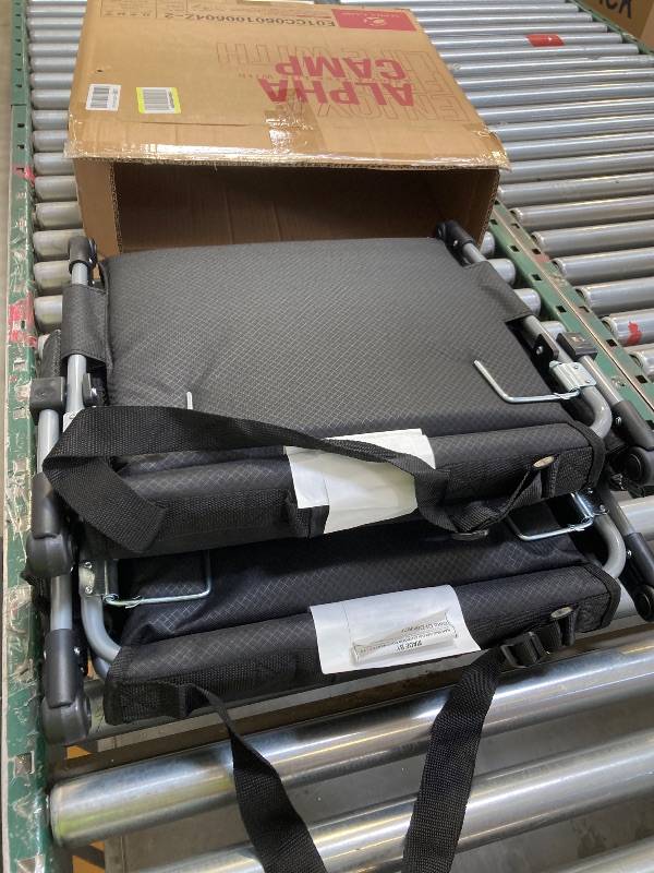 Photo 1 of LET'S CAMP Folding Stadium Seat Bleacher Chair with Cup Holder, Mesh Bag and Hide Hooks, Portable Stadium Chair with Back and Cushion
