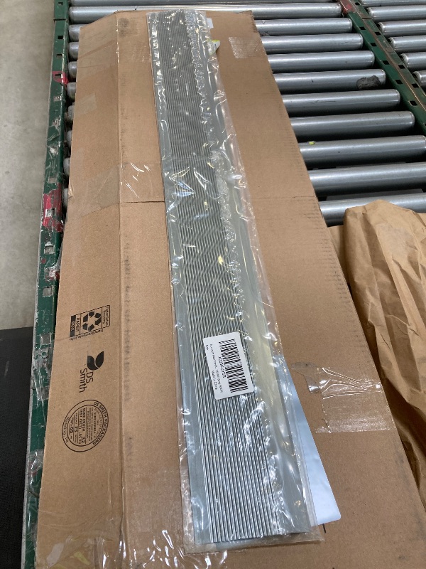 Photo 1 of Aluminum Floor Transition Strip - 36 Inch Ramp Reducer for Doorways & Wheelchair Access - Suitable for Thresholds Under 1.6 Inch (Gray)
