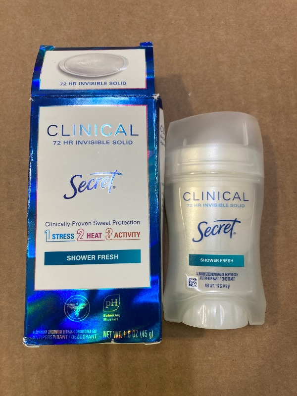 Photo 1 of Secret Clinical Strength Invisible Solid Antiperspirant and Deodorant for Women, Shower Fresh, 1.6 oz