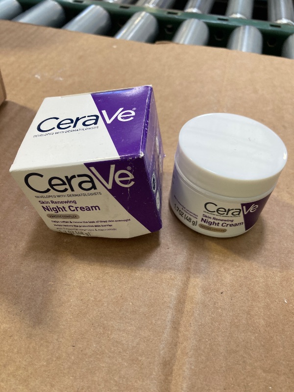 Photo 1 of CeraVe Skin Renewing Night Cream, Niacinamide, Peptide Complex, and Hyaluronic Acid Moisturizer for Face, 1.7 Ounce, Packaging may Vary