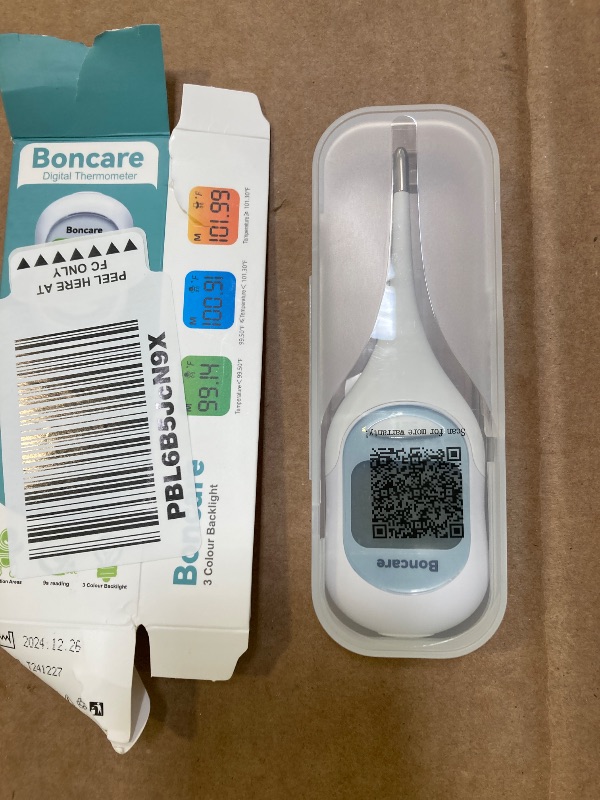 Photo 1 of Boncare 9 Seconds Basal Body Thermometer for Ovulation, Oral Thermometer for Adults and Kids - Accurate Rectal Thermometer for Baby, with Fever Alarm and Large Display, FSA HSA Eligible (Rice-White)