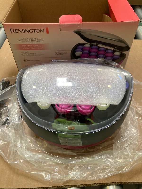 Photo 1 of Remington Ionic Conditioning Hair Setter, 20 Velvet Hair Rollers, 6 Large (1¼”), 10 Medium (1"), 4 Small (¾”), Blowout Style Hair Curlers