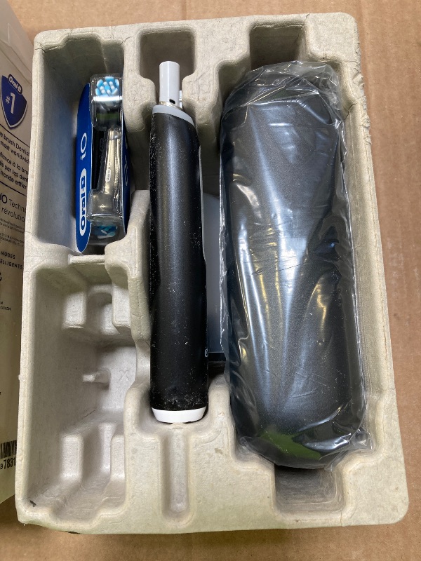 Photo 1 of Oral-B iO Deep Clean Rechargeable Electric Powered Toothbrush, Black with iO Series 3 Limited, 2 Brush Heads and Travel Case - Pressure Sensor to Protect Gums - 3 Cleaning Settings - 2 Minute Timer