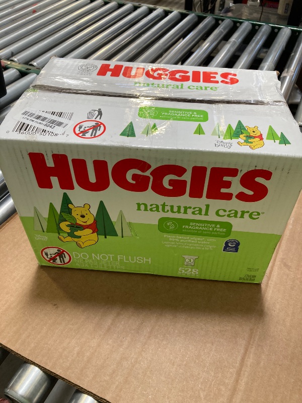 Photo 1 of Huggies Natural Care Sensitive Baby Wipes, Unscented, Hypoallergenic, 99% Purified Water, 3 Refill Packs (528 Wipes Total)