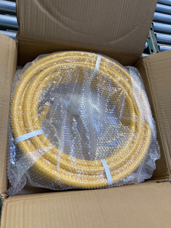 Photo 1 of 70ft 1/2" CSST Gas Line, Corrugated Stainless Steel Tubing, Flexible Natural Gas Hose with 2 Male Fittings for Natural Gas and Propane
