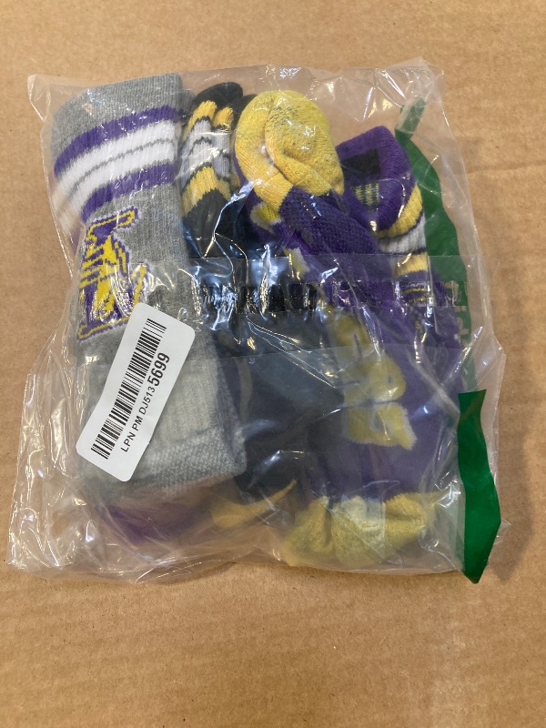 Photo 1 of Ultra Game NBA Official Men’s Athletic Cushioned Secure Fit Team Crew Socks - 3 Pack - Unisex, Los Angeles Lakers, Assorted, M6-12