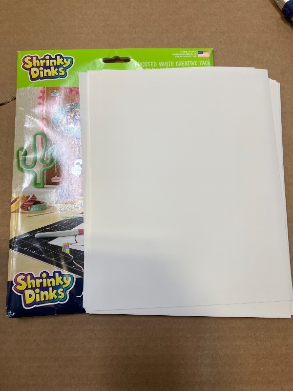 Photo 1 of Just Play Shrinky Dinks Creative Pack, 25 Sheets Frosted White, Kids Art and Craft Activity Set, Kids Toys for Ages 6 Up, Large