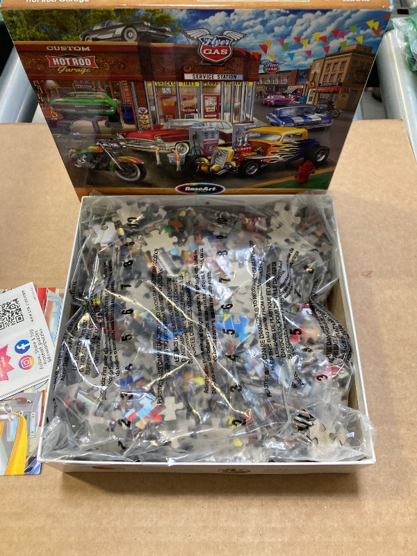 Photo 1 of RoseArt - Chris Bigelow - Hot Rod Garage - 1000 Piece Jigsaw Puzzle for Adults