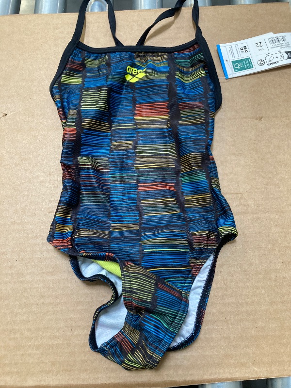 Photo 1 of Arena Performance Slow Motion Women's Swimsuit X Cross Back One Piece MaxLife Training Suit, Black/Turquoise Multi, US Size 22