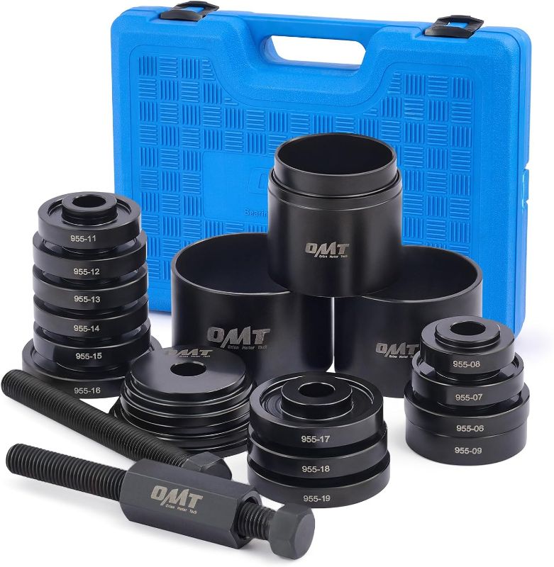 Photo 1 of Orion Motor Tech Wheel Bearing Press Kit for Front Wheel Drive Bearing Removal & Installation, 24pc Wheel Bearing Puller Tool Set with Sliding Screws Universal Bushings Sleeves
