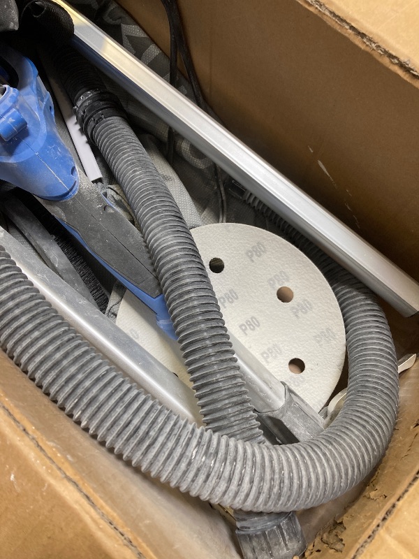 Photo 1 of Drywall Sander with Vacuum Dust Collection, AZZUNO 12A Popcorn Ceiling Removal Tool with 5 Variable Speed 800-1900RPM, LED Light, Foldable & Extendable Handle, 12pcs Sanding Discs
