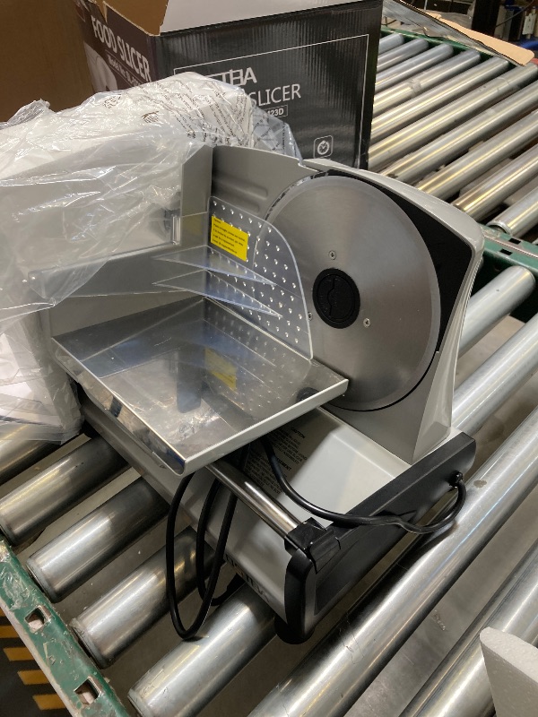Photo 1 of OSTBA Meat Slicer with Quiet DC Motor, 200W Electric Deli Slicer, Dual 7.5'' Stainless Steel Blades, 0-15mm Adjustable Thickness, Easy to Clean, Ideal for Meat, Cheese, Bread, and Vegetables