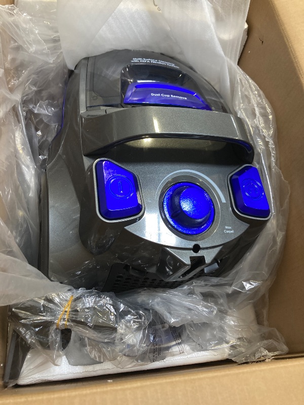 Photo 1 of 32Kpa 1600W Canister Vacuum Cleaner(Energy Class A), Cyclon Power, Dust Full Indicator, Double HEPA Filter, 3.7Qt Large Capacity, Lightweight Vac for Hard Floors, Carpets, Pet Hair, Blue
