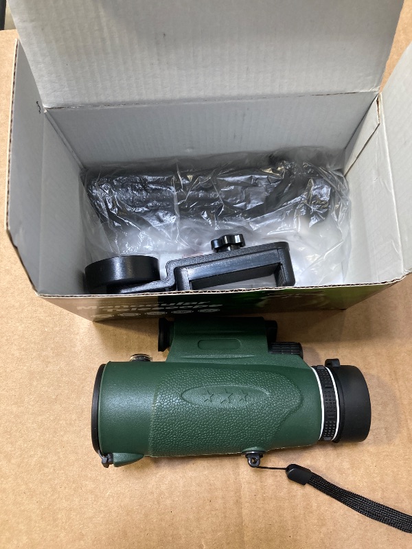 Photo 1 of Monocular Telescope with Lights HD Monoculars 80x100 for Adults High Powered Monocular for Hunting with Smartphone Holder & Tripod, Handheld Telescope Suitable for Bird Watching Stargazing-Green