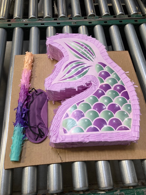 Photo 1 of 4E's Novelty Mermaid Pinata With Bat & Blindfold for Mermaid Birthday Party Decorations Supplies for Kids Girls Under the Sea Mermaid Ocean Theme Birthday Party Game Activity Mermaid Decor
