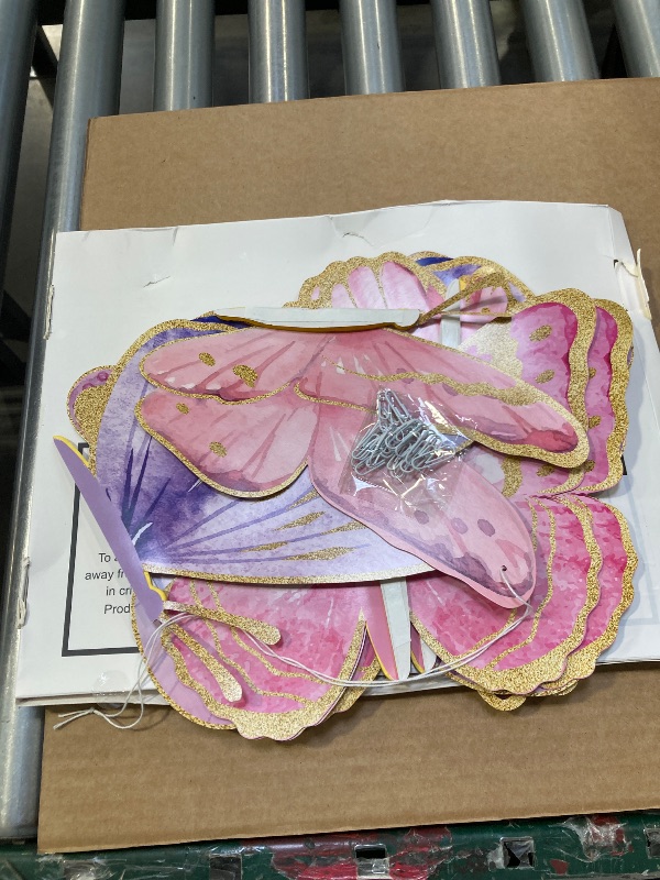 Photo 1 of SUNBEAUTY 10 Pcs Butterfly Party Decortions?Large Paper Honeycomb Hanging Decor?12.6×8.5in Pink and Purple Paper Butterfly Decoration for Wedding Birthday Baby Shower Party Supplies