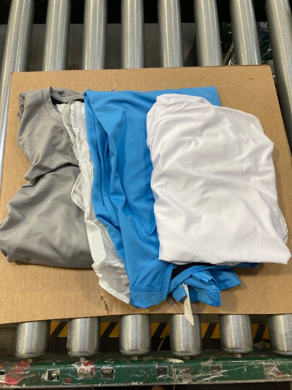 Photo 1 of 3 Pack: Men's Long Sleeve T Shirts, Dry Fit UV Sun Protection Hiking Athletic Active Tops with Thumb Holes (Set 7, Large)