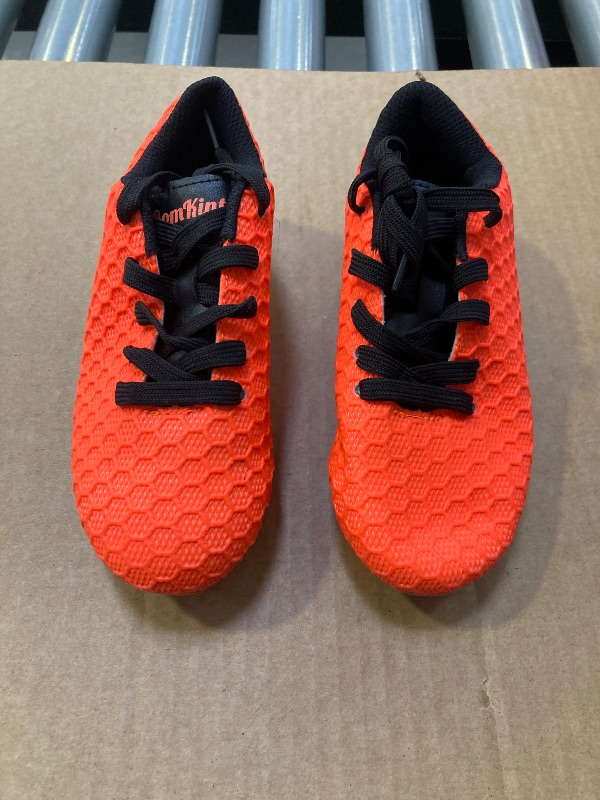Photo 1 of BomKinta Kid's FG Soccer Shoes Athletic Outdoor Soccer Cleats Orange Size 12 M US Little Kid